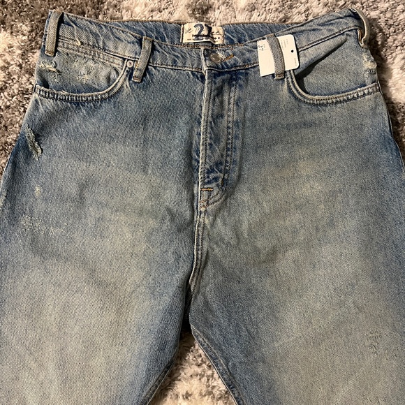 NWT Free People We the Free Ultra High Rise Straight Leg Distressed Jeans - Picture 2 of 13